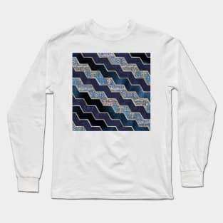 Moody blues geometric textures Long Sleeve T-Shirt